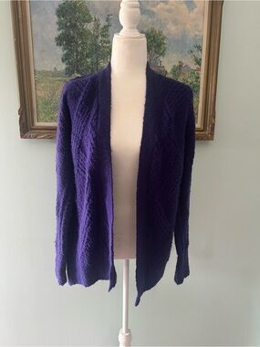 Moth Open-Front Deep Purple Women’s Cardigan